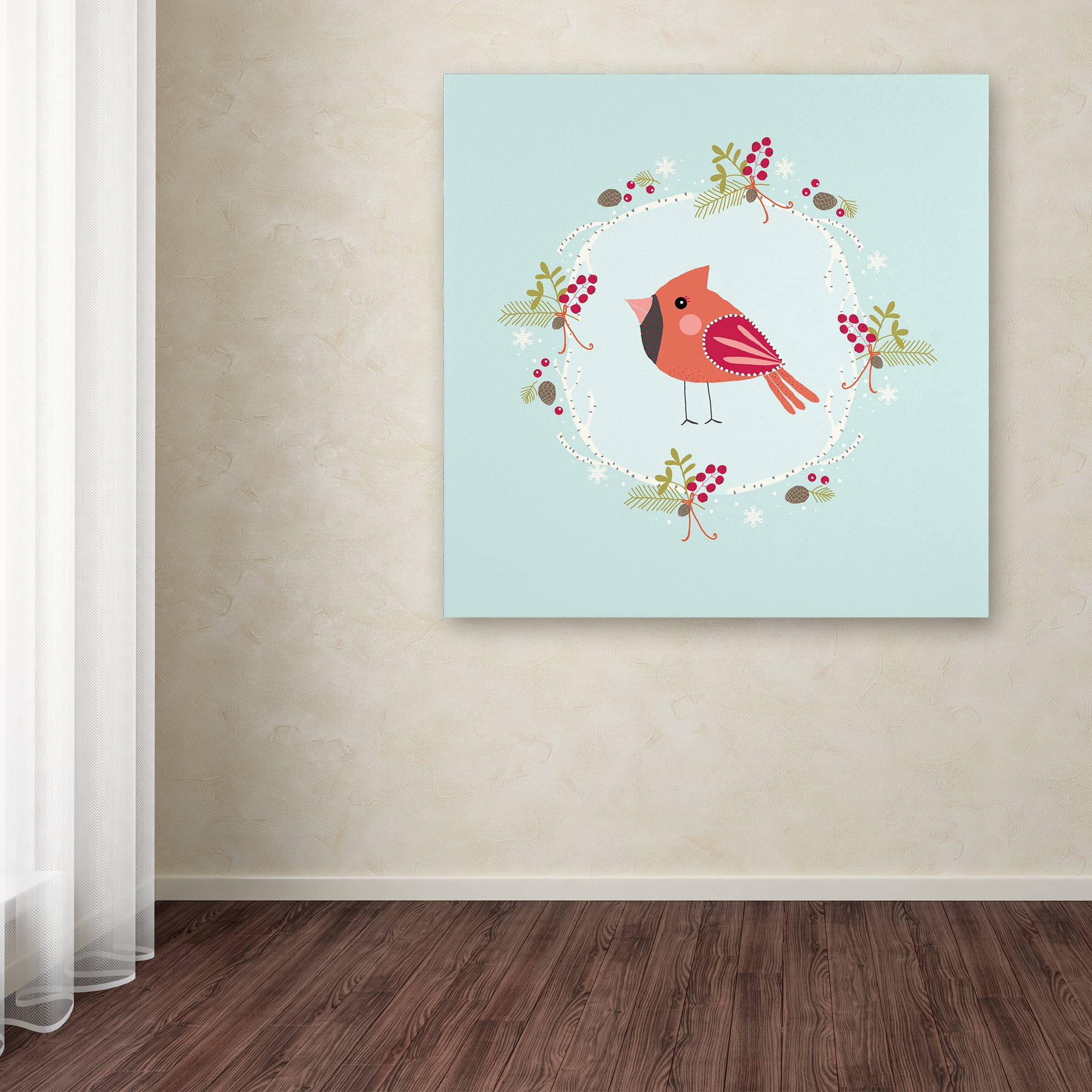 Trademark Fine Art 'Winter Bird' Canvas Art by Jyotsna Warikoo