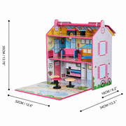 Teamson Kids - Hand-carry Dollhouse with 7 Accessories