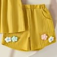 thumbnail image 4 of 2T Girl Clothes Shorts Girls 2 Piece Outfits Summer Clothes Ruffle Short Sleeve Shirts Top and High Waist Paper Bag Shorts Set, 4 of 5