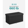 thumbnail image 4 of SONGMICS 30 Inches Folding Storage Ottoman Bench, Storage Chest, Footrest, Padded Seat, Ink Black, 4 of 5