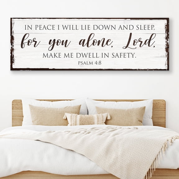 Psalm 4:8 In Peace I Will Lie Down Bible Verse Sign, Christian Home Decor