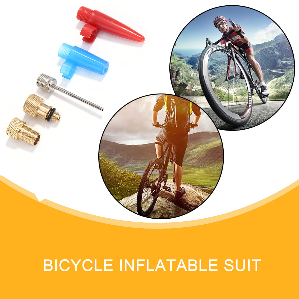 5pcs/set Bicycle Tire Inflate Schrader Presta Valve Needle Hose Adapter Kit 