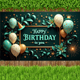 thumbnail image 2 of Decorative Design Banner Colorful Balloons Floral Elements Event Banner for Birthday Party Celebration Holiday, 2 of 8