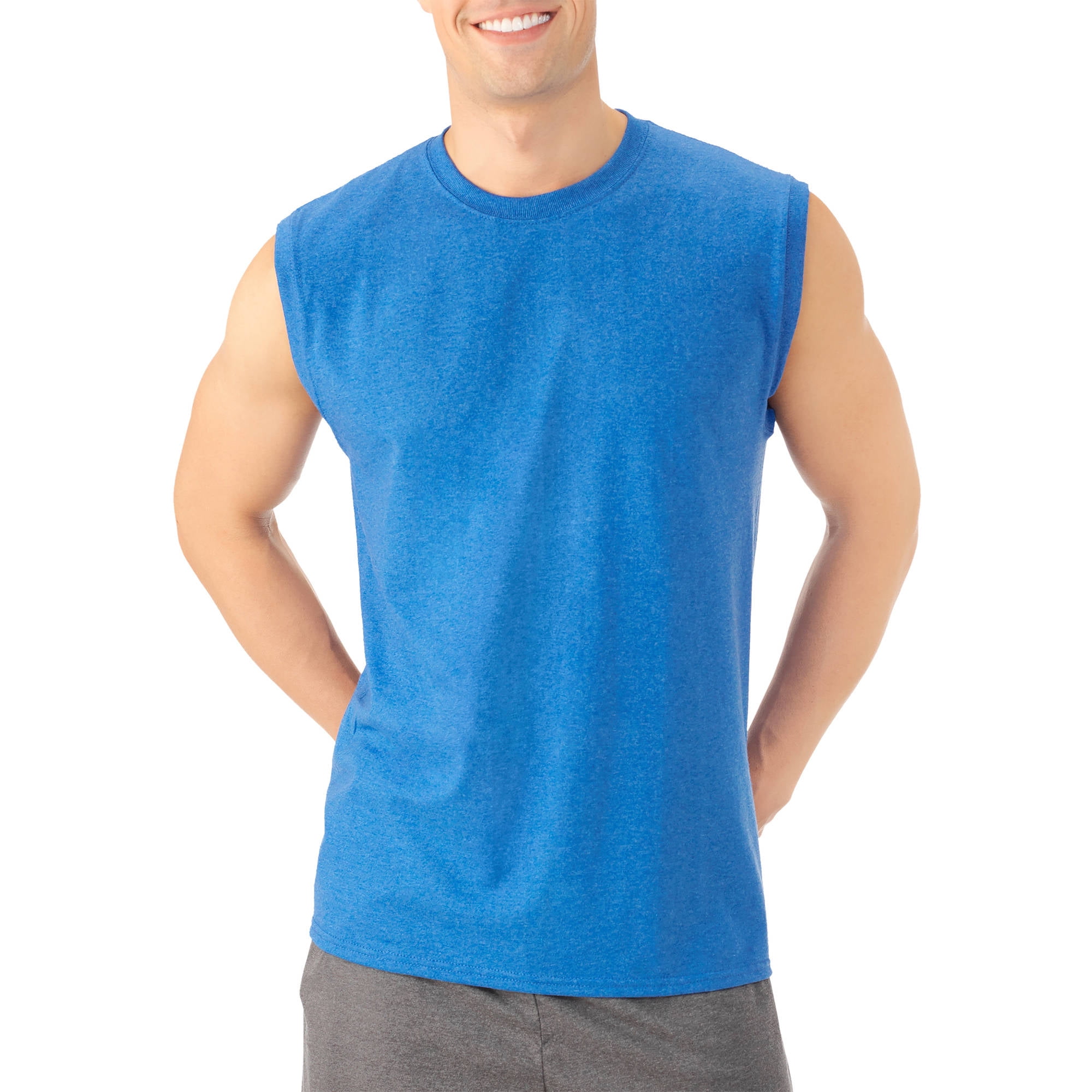 Big Men's Muscle TShirt with Rib Trim