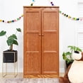 thumbnail image 3 of Pemberly Row Armoire Garde-Robe de 6 Pi de Hauteur 72"H X 30"L en Chêne, 3 of 11