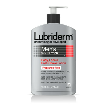 Lubriderm Men's 3-In-1 Moisturizing Lotion with Aloe, 16 fl. (Best Moisturizing Lotion For Men)