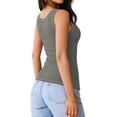 thumbnail image 3 of MOYIKO Tank Tops for Women Sleeveless Square Neck Ribbed Slim Fitted Summer Trendy T Shirts Basic Tees, 3 of 7