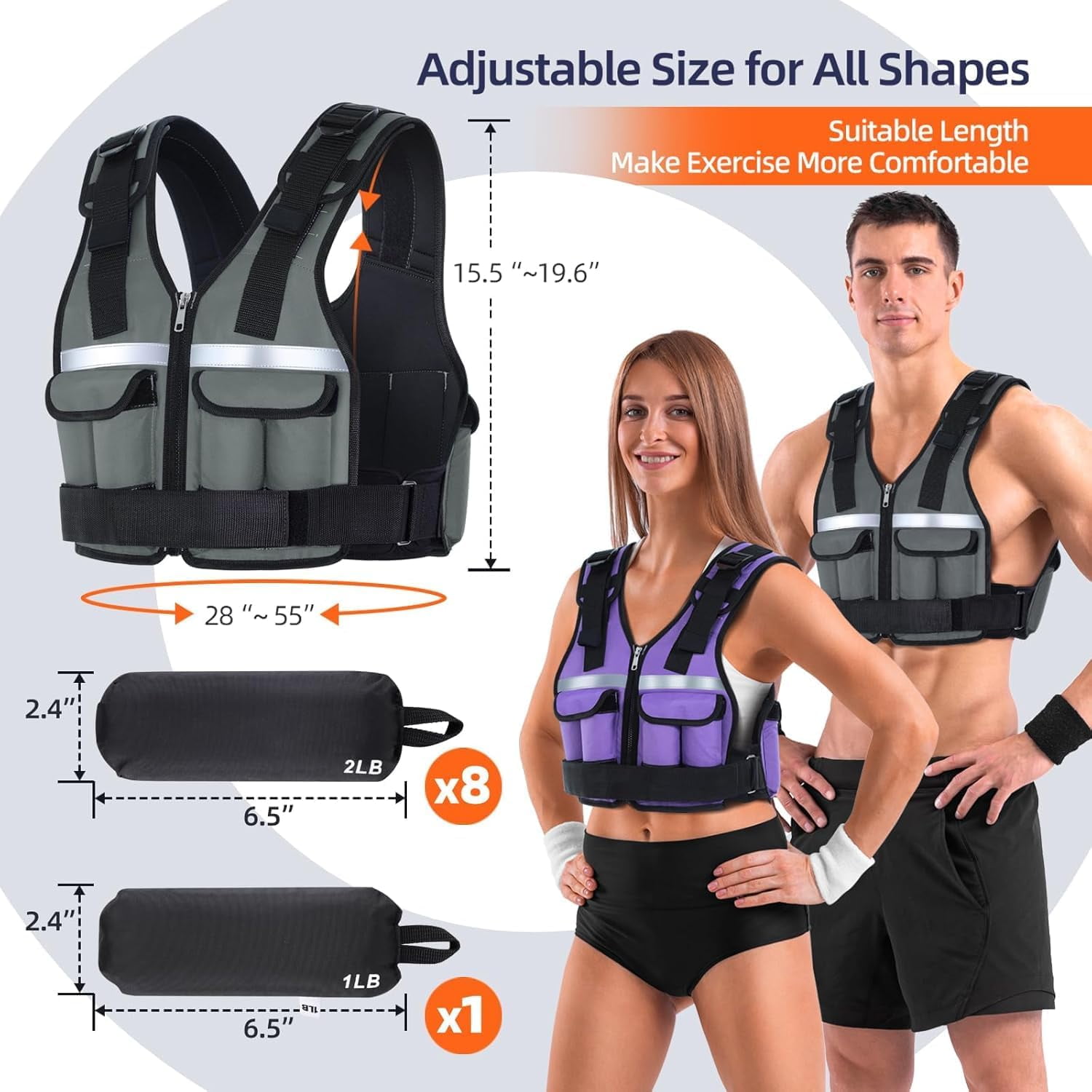 Gilet lesté réglable pour hommes et femmes, gilets Mauritius