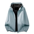 thumbnail image 5 of Men's Hooded Jacket Solid Color Raglan Sleeves Elastic Closure Versatile Coats for Winter, 5 of 8