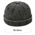 thumbnail image 3 of Visland Docker Hat Solid Color Adjustable Breathable Brimless Lightweight Decorative Retro Four Seasons Sailor Hat Daily Hat, 3 of 7