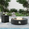 thumbnail image 2 of VENTOPYR 40.5-inch Outdoor Propane Fire Pit Coffee Table w Concrete Round Base Patio Heater, 50,000 BTU Stainless Steel Burner, Free Lava Rocks, Rain Cover, Tank Cover, Gray, 2 of 6