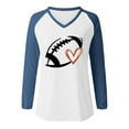 thumbnail image 4 of TSADFHJI Hauts Élégants pour Femmes, Chandails en Molleton Légers à Col Rond, Manches Longues, Imprimé Graphique de Football, TTG Bleu, 4 of 4