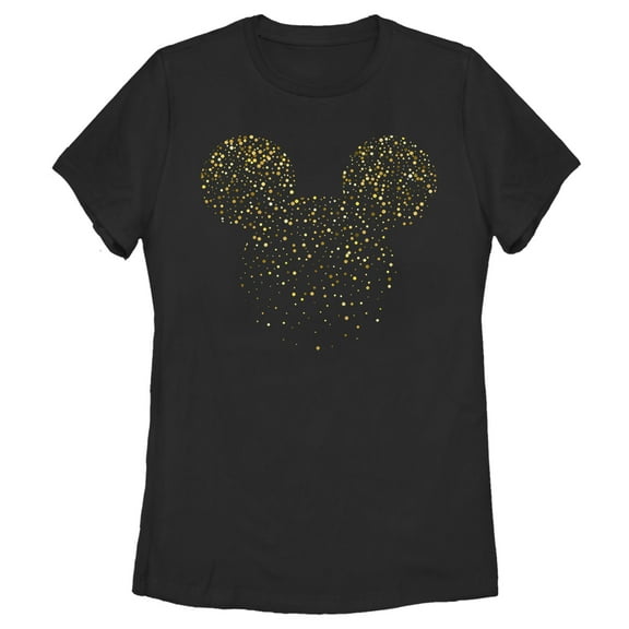 Women's Mickey & Friends Confetti Mickey Mouse Logo Graphic Tee Black Small