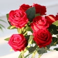 thumbnail image 5 of 1/6/12 Pcs Beautiful Rose Flower Wedding Home Table Decoration Long Bouquet Arrangement Fake Plants Valentine's Day Gift, 5 of 7