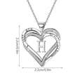 thumbnail image 2 of Ladies Double Heart Diamond Necklace With 26 English Letters Couple Necklace, 2 of 8
