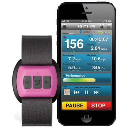 Scosche RHYTHM (Pink) Bluetooth Armband Heart Rate Monitor for Women - Forearm - Pink