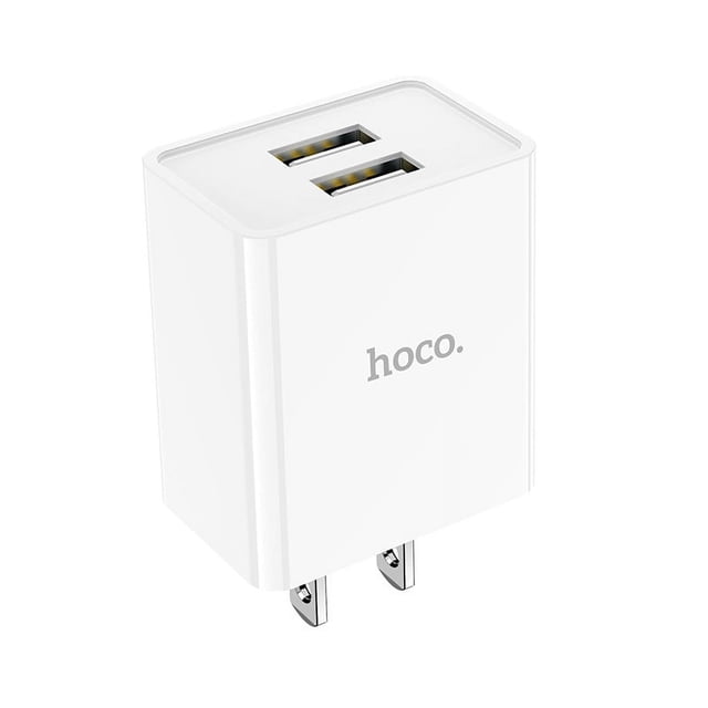 hoco. C89 Lingtu Chargeur Double Port 5V Norme US Adapté pour Apple Android type-c Tête de Charge de Téléphone mobile