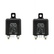 2 Pcs 12V 100Amp 4-Pin Heavy Duty ON/OFF Switch Split Charge Relay for Auto Boat Van Black