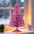 thumbnail image 4 of Bringstar 4FT Pink Artificial Christmas Tree with 50 String Lights, Mini Tinsel Tree, Not Pre-Lit, for Home & Office Holiday Décor, 4 of 10