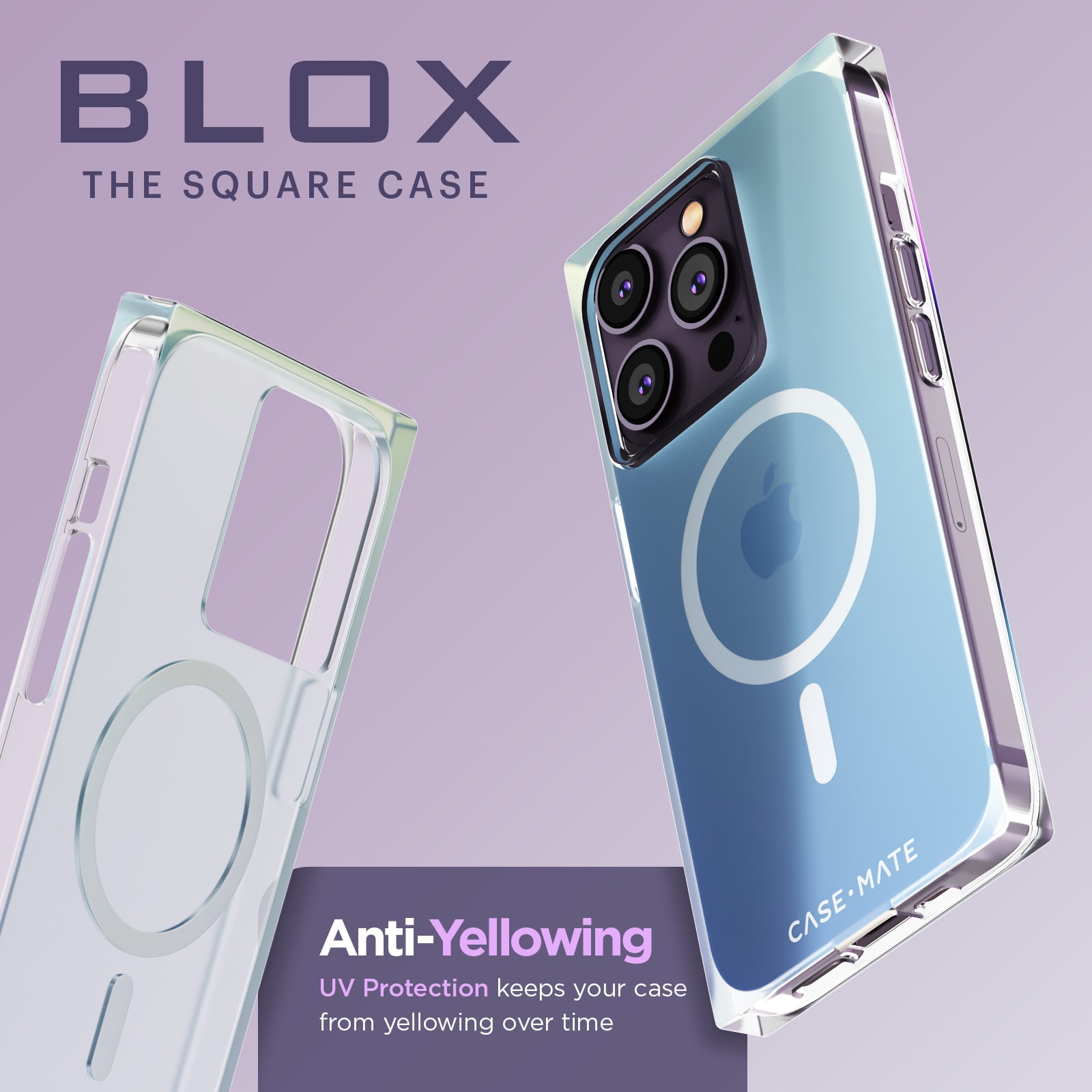 Case-Mate BLOX Square Apple iPhone 15 Pro Max Case [MagSafe Compatible] -  12ft Drop Protection - Rainbow Frosting 