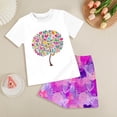 thumbnail image 2 of Toddler Baby Girl Outfits Summer Cute Cartoon Short Sleeve Tee Top + Short Pants 2Pcs Clothes Set,Cute Graphic 6-12 Months 12-24 Months 2t 3t 4t 5t 6t 7t 8t 9t Children 3-4 Years, 2 of 4