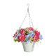 thumbnail image 1 of Flores artificiales colgantes en maceta con cadena para terraza, interior y exterior. Estilo D, 1 of 9