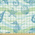 thumbnail image 2 of Ambesonne Nautical Fabric by the Yard Upholstery, Ocean Shell Starfish, 1 Yard, Mint Blue, 2 of 5
