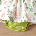 thumbnail image 5 of PatPat Ribbed Floral Baby Romper Dress Long Sleeve,Long Sleeve Bodysuits Infant Jumpsuit Clothes,0-18month, 5 of 6