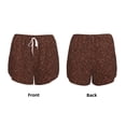 thumbnail image 3 of Balery Dark Brown Glitter Pantalones cortos deportivos para mujer con forro y dos bolsillos, elásticos, para entrenamiento, gimnasio, yoga-X-Large, 3 of 7