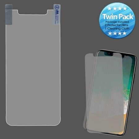 For Apple iPhone X / Xs Twin Pack 2X Clear LCD Screen Protector with Cleaning (Best Cleaning Cloth For Iphone)
