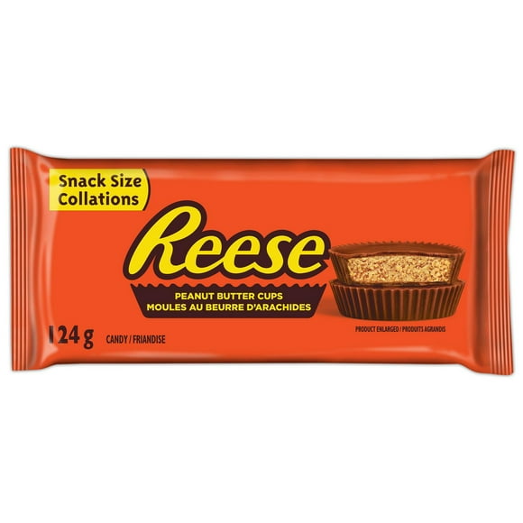 REESE PEANUT BUTTER CUPS Snack Sized Candy, 124g; 8 count