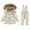 03Beige, variant on Toddler Puffer Snowsuit Fashion Solid Color Water-Resistant Baby Snow Pants Winter Coat Windproof Outdoor Ski Bib Suits