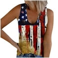 thumbnail image 2 of Fiudx Liquidación de Ofertas Flash Blusa Casual con Cuello En V y Botones Impresos para El Día de La Independencia de Verano para Mujer, 2 of 5