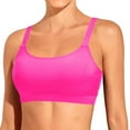 thumbnail image 2 of Siilsaa Women Sports Bra Bikini Tops Scoop Neck Bathing Suits Top Padded Swim Crop Tops Only Hot Pink,XXL, 2 of 5