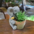 thumbnail image 4 of Preciosa maceta de elefante hecha a mano de resina, maceta decorativa para suculentas, ideal para el hogar, la habitación, el jardín, el balcón y la oficina., 4 of 8