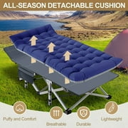 MOPHOTO XXL Oversized 78 Portable Heavy Duty Camping Cot for Adults, Rollaway Guest Bed Sleeping Cot with Mattress, Outdoor Folding Bed with Carry Bag
