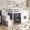 White, variant on HICOMILA Twin Wood Loft Bed with Storage Staircase, Built-in LED Light & Decorative Window, Low Profile Solid Pine MDF Loft Bed, Gray