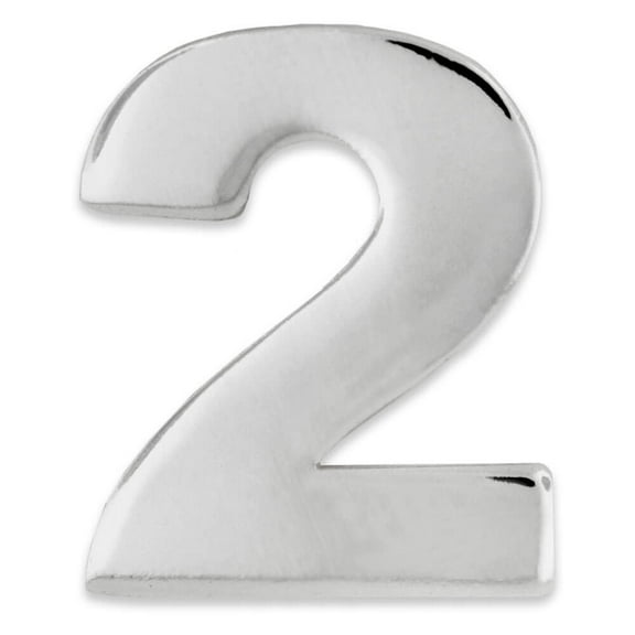 PinMart's Silver Number 2 Two Lapel Pin - 100 Pack