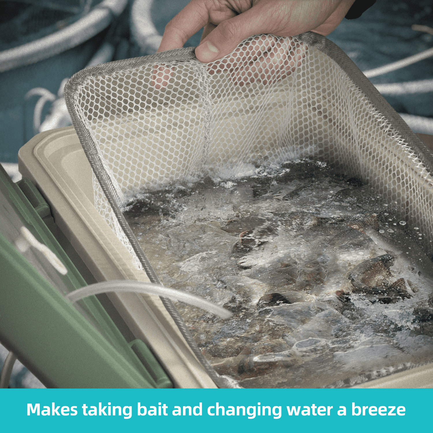 Ghosthorn Convenient Outdoor Fishing Portable Box with Built-in 4000mAh Aerator - Easy to Carry & Keep Fish Alive
