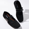 thumbnail image 5 of DADAWEN Women's Mary Jane Flat Dress Shoes Ballet Style with Square Toe Lightweight and comfortable Black 7US, 5 of 5