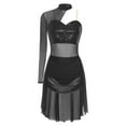 thumbnail image 3 of iiniim Lyrical Costumes for Women Chiffon Ballet Dance Dress Modern Contemporary Leotard Skirted Black S, 3 of 7