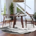 thumbnail image 4 of 6ft Round Rug, Mountain Non-Skid Rubber Backing Large Area Rugs - Living Room Bedroom Home Office, Eagle Sky Cloud Black and White Landscape Indoor Floor Mat Carpets Washable Rug, 4 of 9