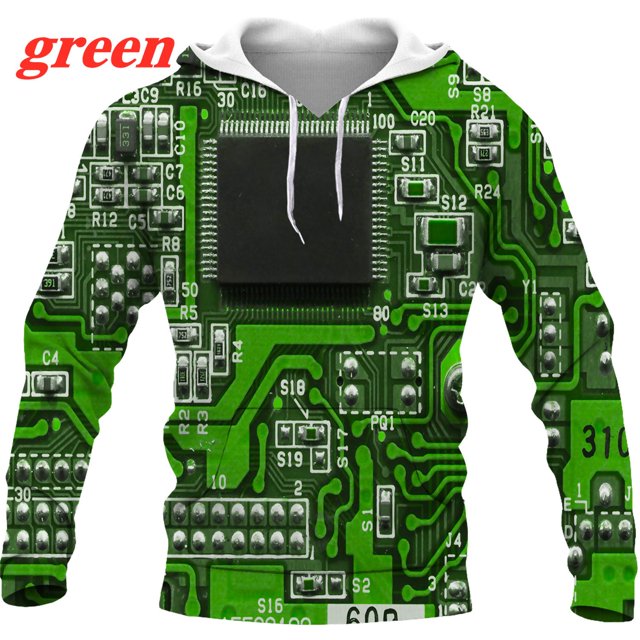 Sweat à Capuche Imprimé 3D Cpu Décontracté Mode Unisexe Manches Longues