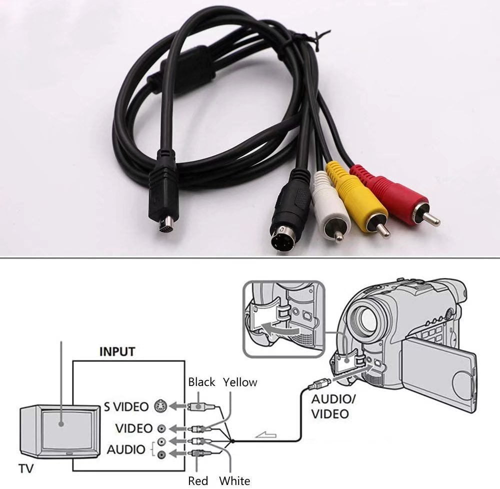 AV A/V Audio Video TV Cable Cord For Sony Camcorder Handycam HDR-SR7 e SR7/ve 