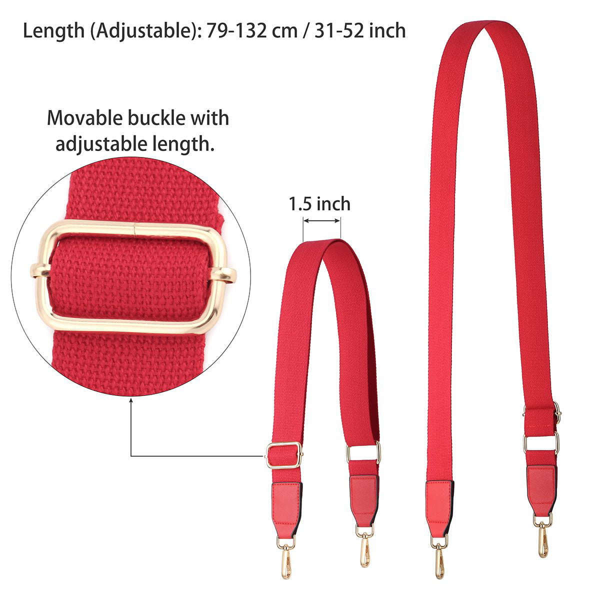 Gustave Purse Strap Replacement Wide Shoulder Strap Adjustable Replacement  Nylon Crossbody Bag Handbag Strap 59 Inch Long, Black
