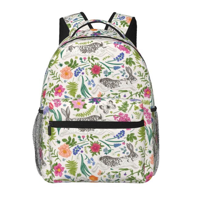 Fotbe Rabbit And Butterfly Mochila Casual con Estampado para Escuela, Viajes y Actividades al Aire Libre - Duradera, Ligera y Cómoda
