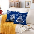 thumbnail image 5 of Merry Christmas Pillow Covers 16x16 Set of 4 Velvet Christmas Pillow Cases Blue Xmas Holiday Throw Pillow Covers Soft Christmas Tree Cushion Covers for Outdoor Home Bed Sofa Couch(16 Inch), 5 of 6