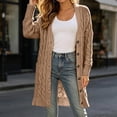 thumbnail image 2 of LWFFDAW Long Open Fornt Cardigan Sweater for Women Long Sleeve Button Down Sweater Fall Winter Soft Loose Knit Sweater Coat, 2 of 10