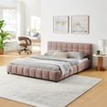 thumbnail image 3 of Hassch Platform Bed, Queen Size Modern Upholstered Grounded Bed Frame with Four Storage Drawers, Chenille Fabric, Beige, 3 of 9