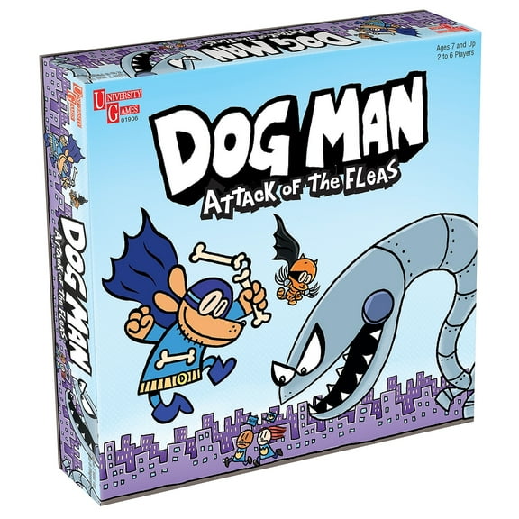 University Games | Dog Man Attack of The FLEAS Cooperative Board Game Based On The Popular Dog Man Book Series by DAV Pilkey for 2 to 6 Players Ages 6 and Up